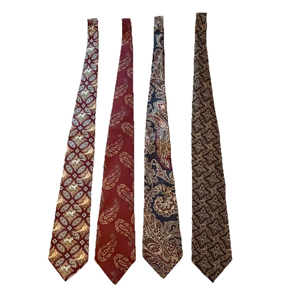 Lot 4 Silk Ties: Liberty of London Halston Ducks Unlimited Hastings Bay Vintage